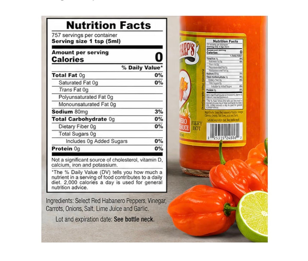 Marie Sharp's Fiery Hot Habanero Hot Sauce 10 oz