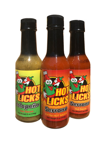 Hot Licks Hot Sauce 3 Pack